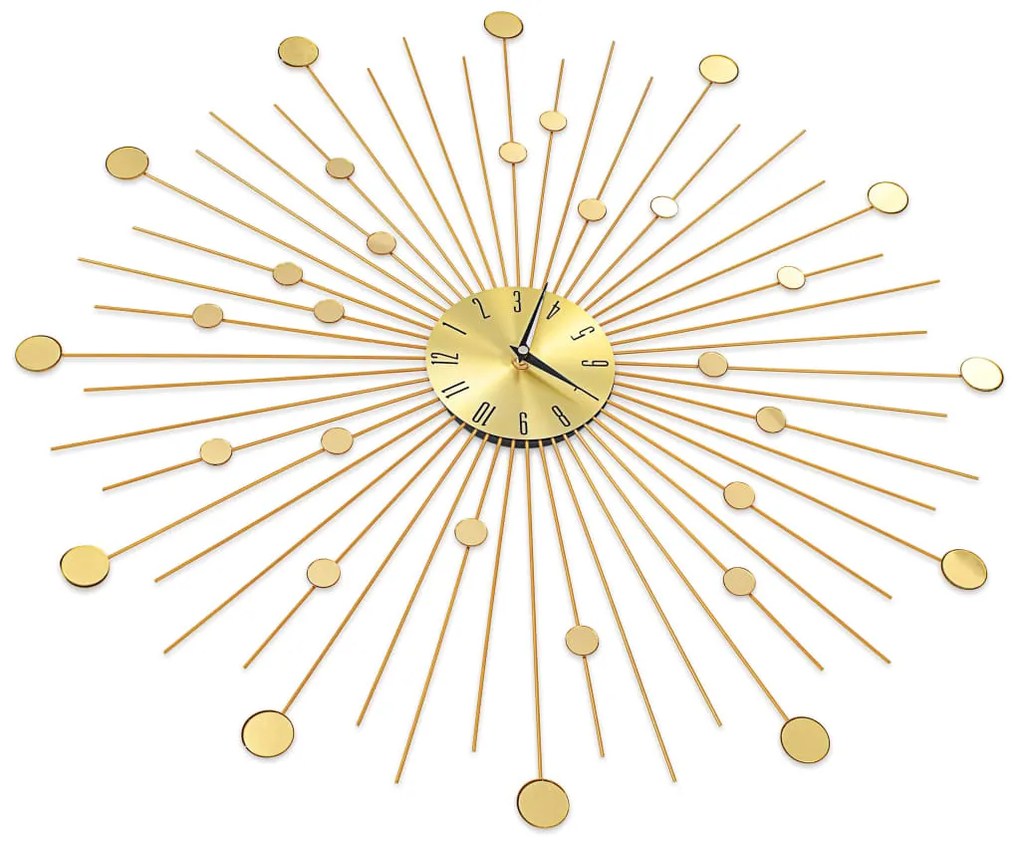 Relógio de parede metal 70 cm dourado