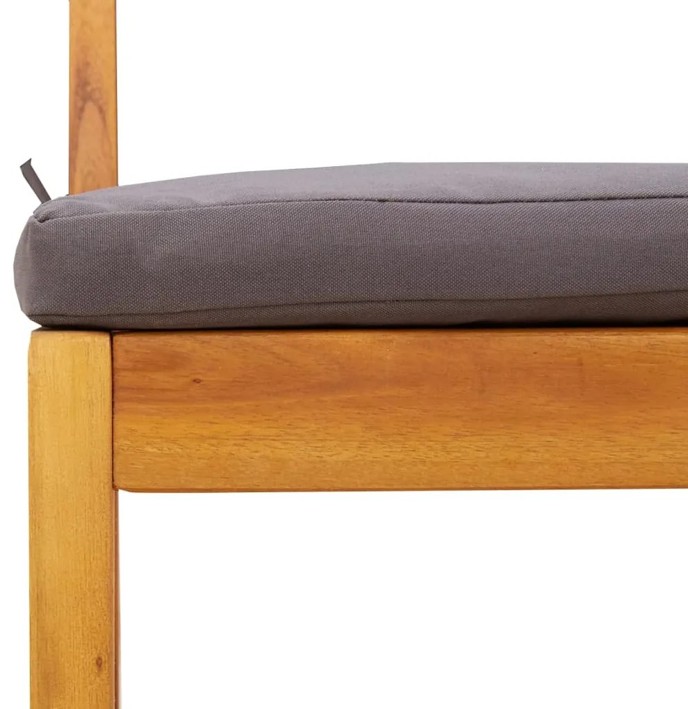 3 pcs conjunto de varanda com almofadões madeira acácia maciça