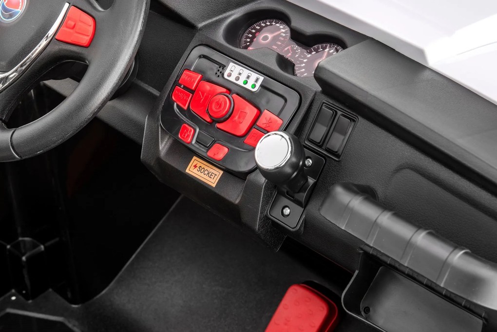Carro elétrico para crianças Buggy RSX - 2,4 GHz, 24V, 4x4, 2 Lugares em pele, rodas em Borracha, rádio FM, Bluetooth Vermelho