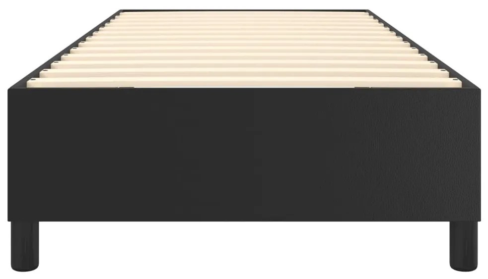 Estrutura de cama 90x190 cm couro artificial preto