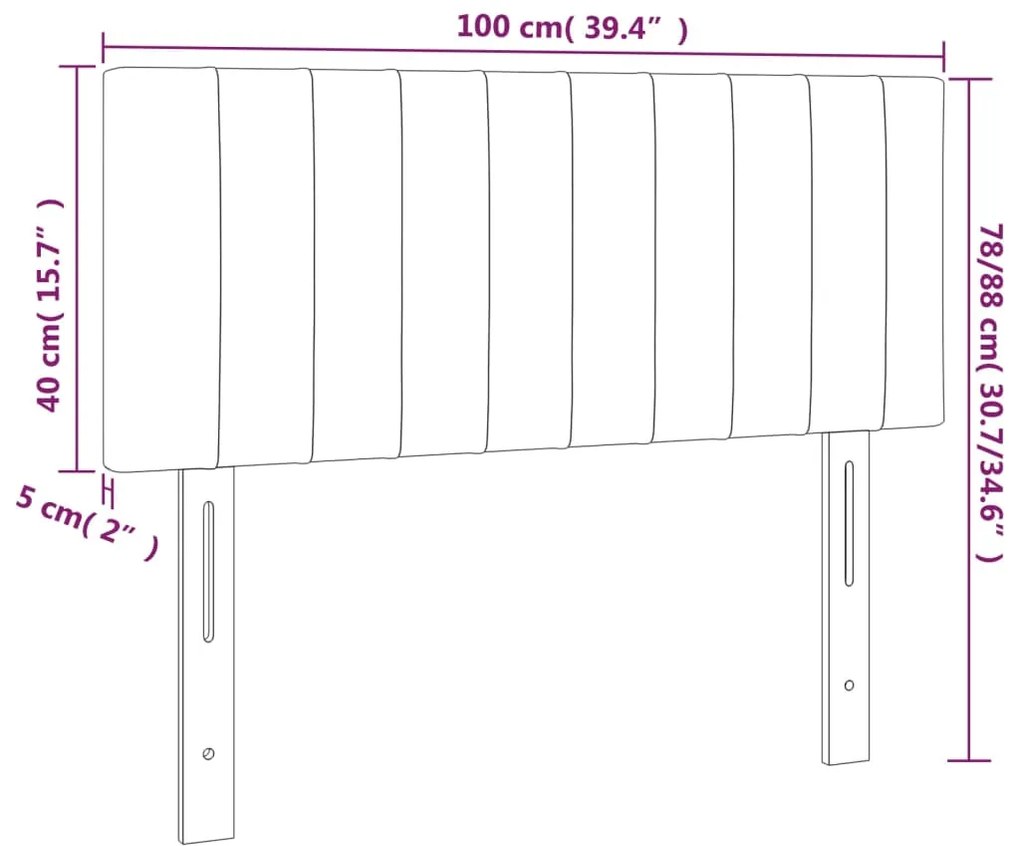 Cabeceira de cama tecido 100x5x78/88 cm creme