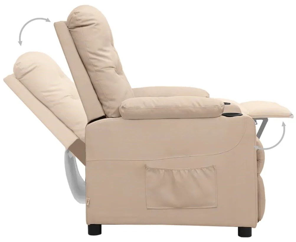 Poltrona elevatória tecido cor creme