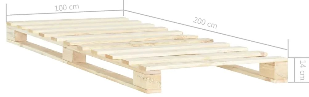 Estrutura de cama em paletes pinho maciço 100x200 cm