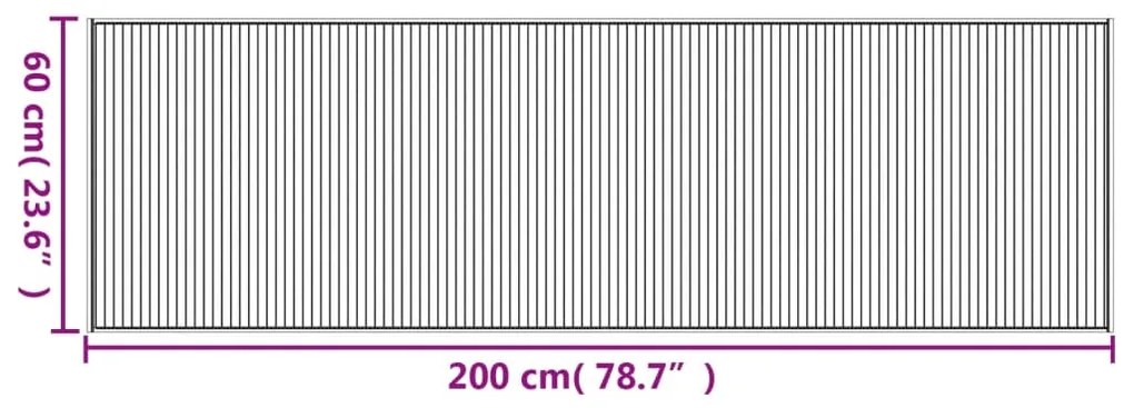 Tapete retangular 60x200 cm bambu castanho-escuro