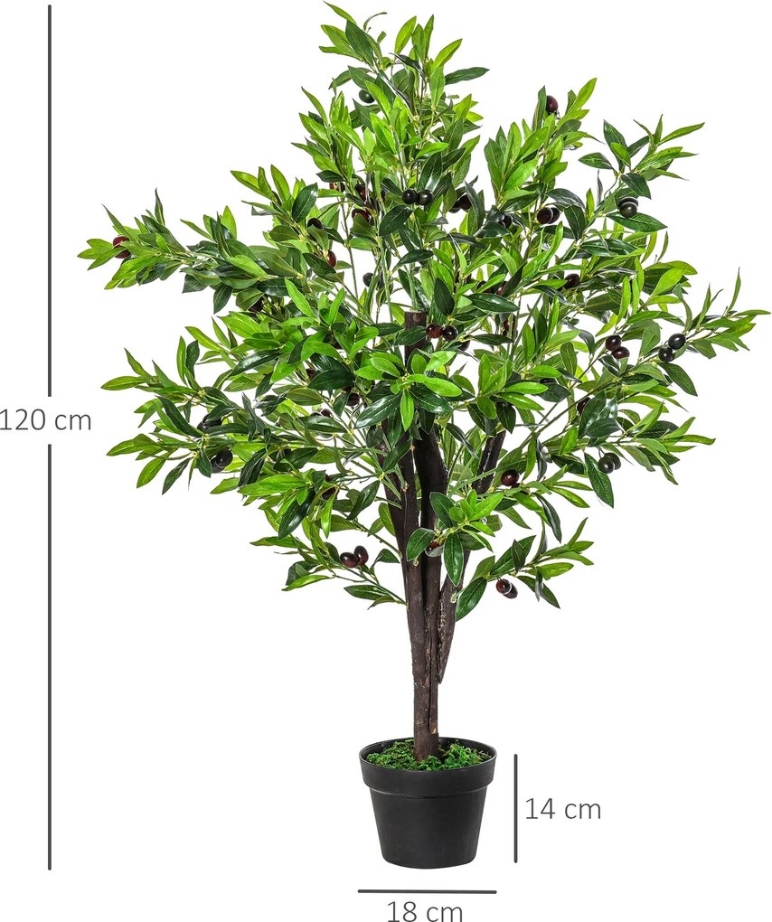 Planta Artificial com Altura 120cm Oliveira Artificial com 1080 Azeito