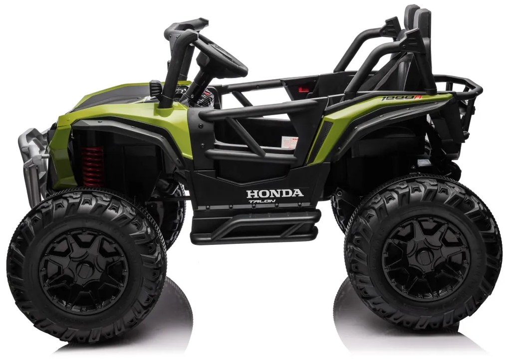 Carro elétrico para Crianças 24V 2 Lugares HONDA 4x4 Off-Road Vehicle Rodas de espuma EVA, Assento Couro Verde