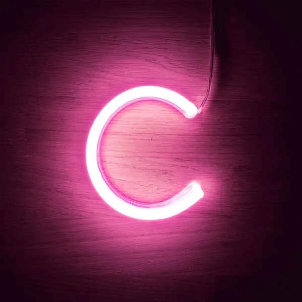 Letra LED Fluorescente Ledkia Letra C Cor de Rosa 3W