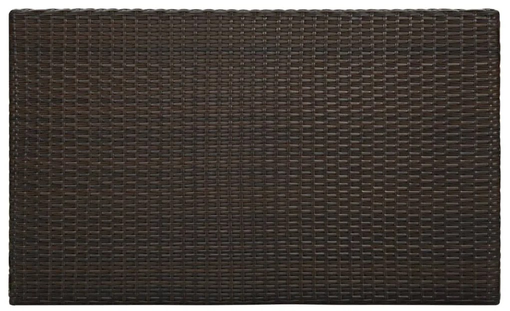 5 pcs conjunto de bar p/ jardim com almofadões vime PE castanho
