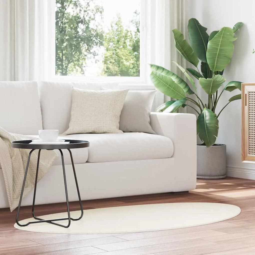 vidaXL Tapetes de área HUARTE Creme 160 x 230 cm Poliéster