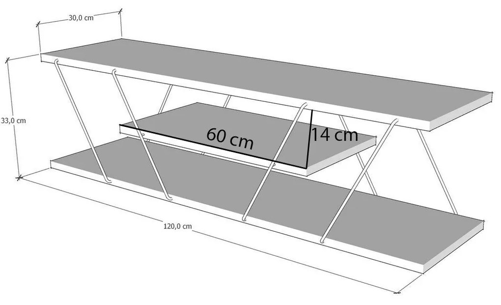 Móvel TV Canaz – Travertine Black – 120x33x30 cm