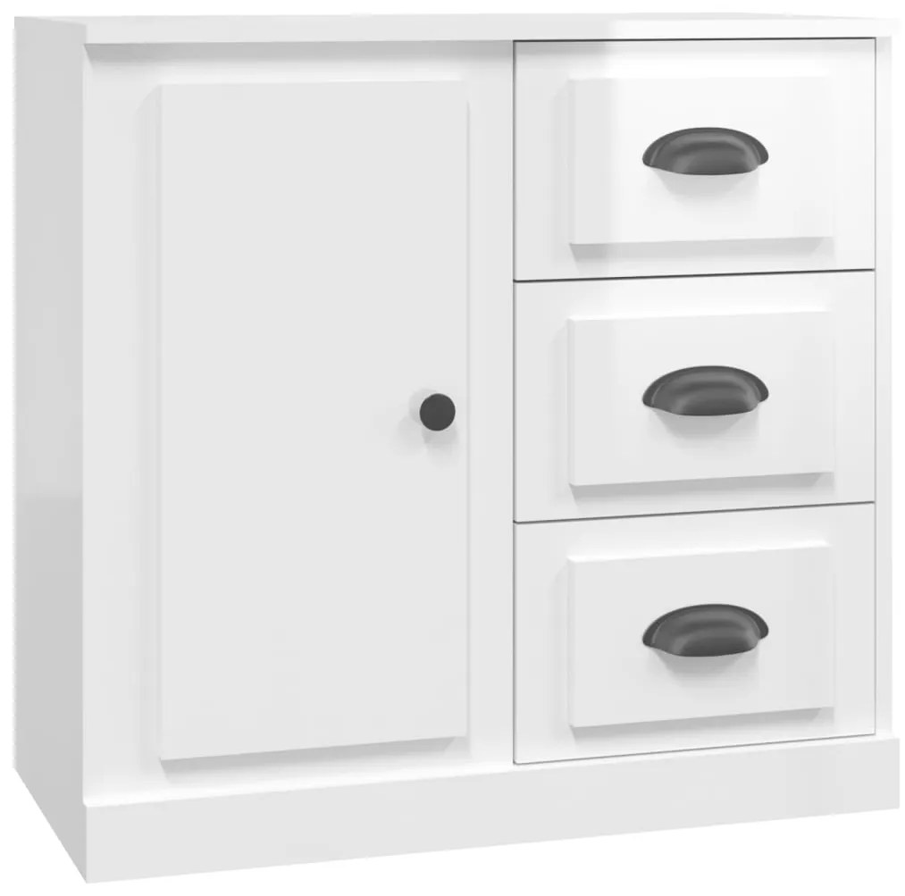 Aparadores 3 pcs derivados de madeira branco brilhante