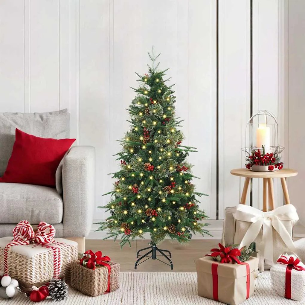 vidaXL Árvore de Natal Articulada Artificial Verde 120 cm PE e PVC