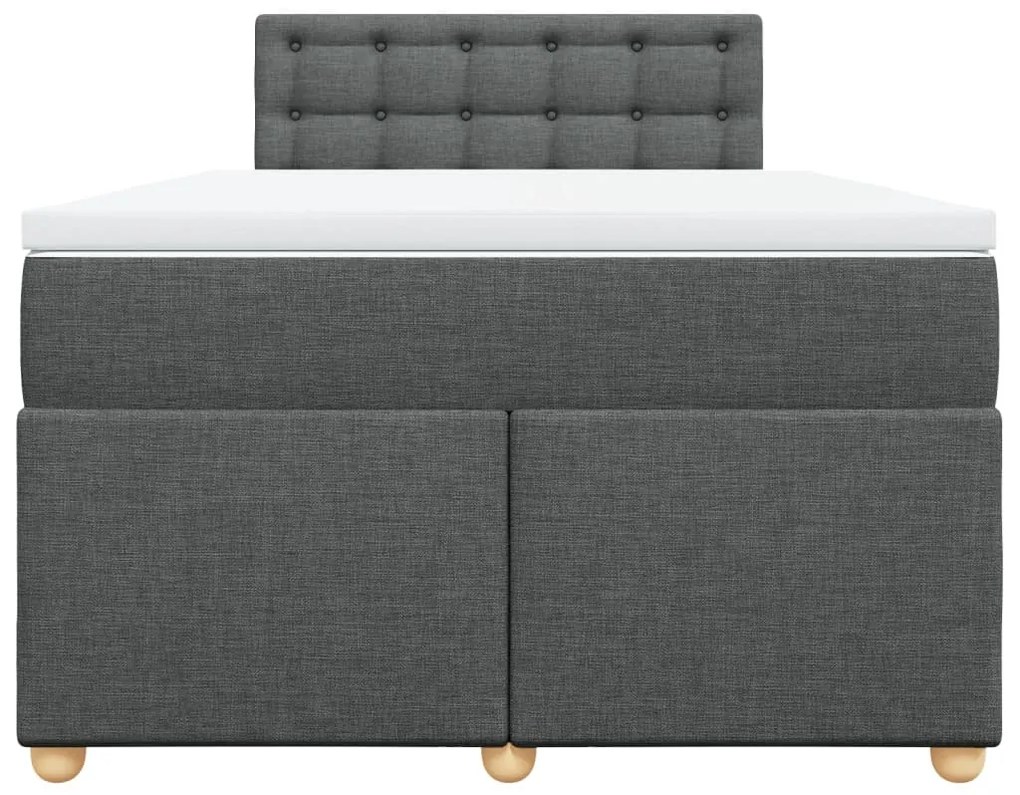 Cama boxspring com colchão 120x190 cm tecido cinzento-escuro