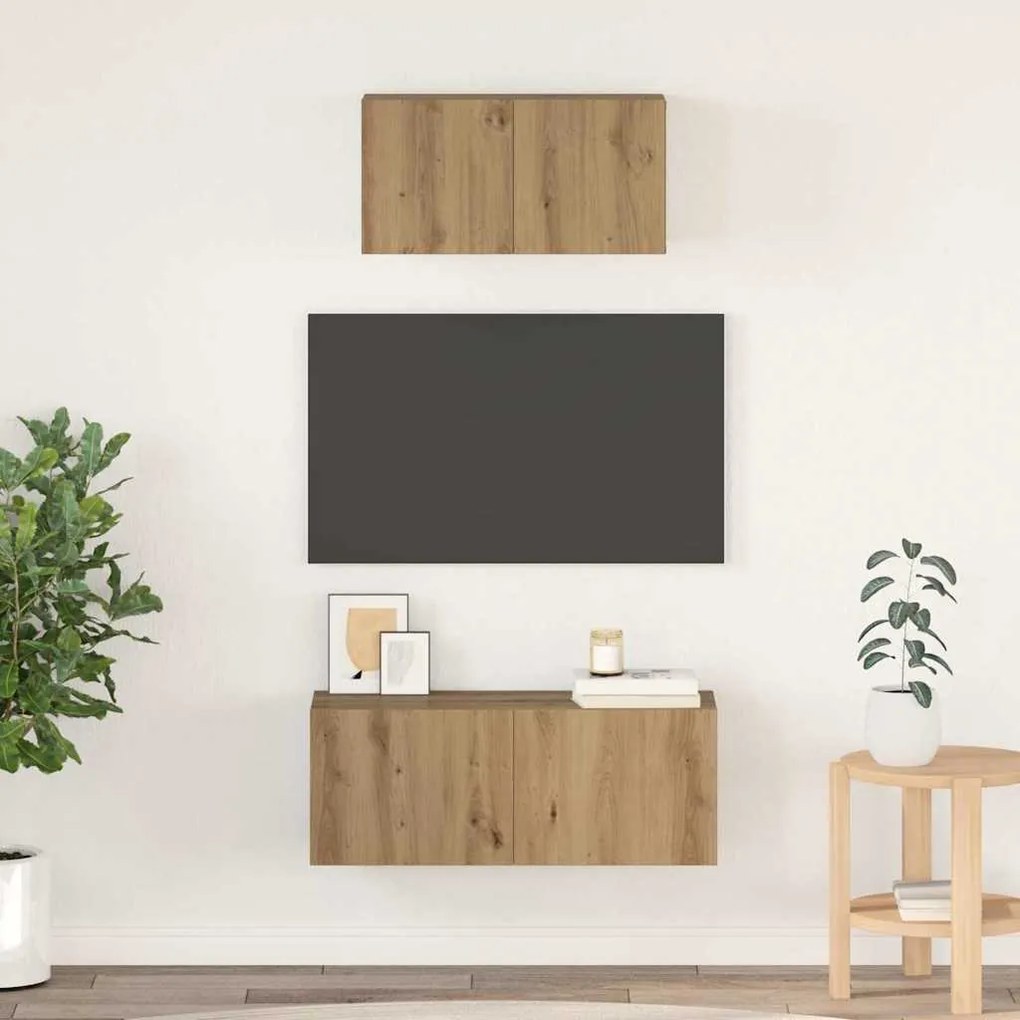 vidaXL Conjunto de Estantes para TV 2 pcs carvalho artisiano
