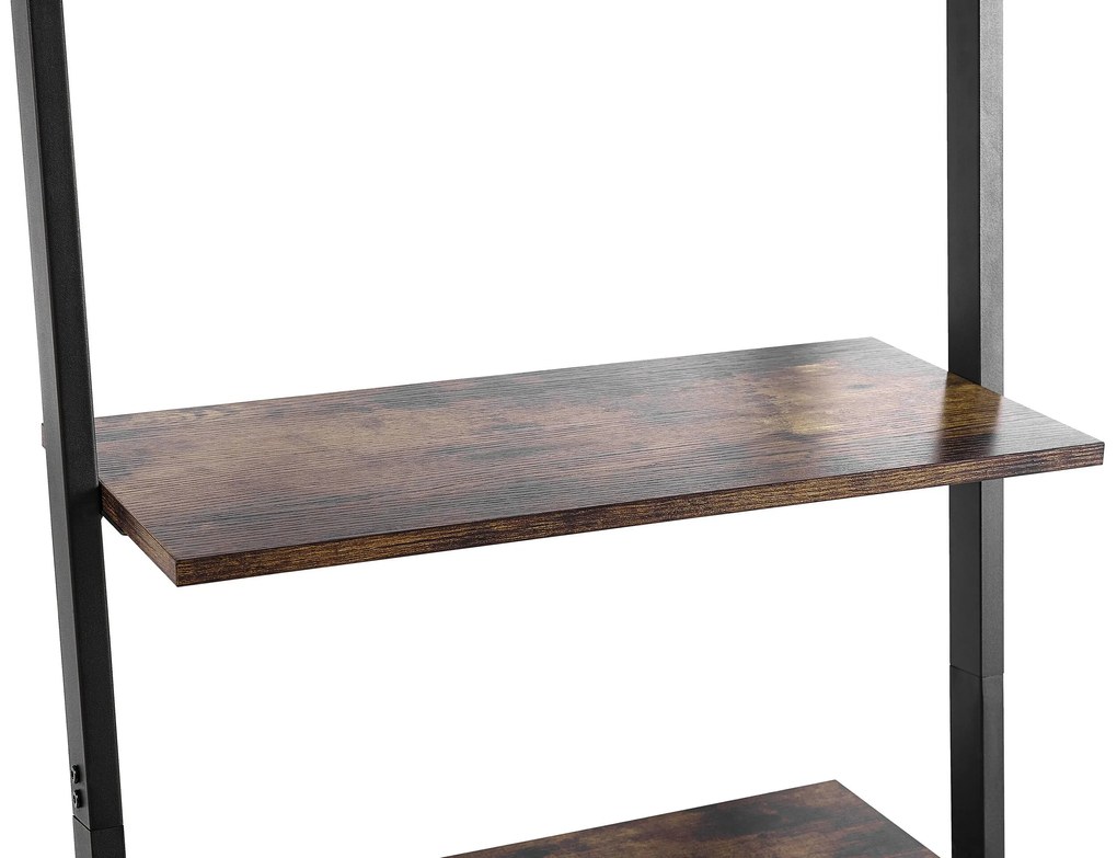 Estante com 4 prateleiras castanha escura e preta VILSECK Beliani