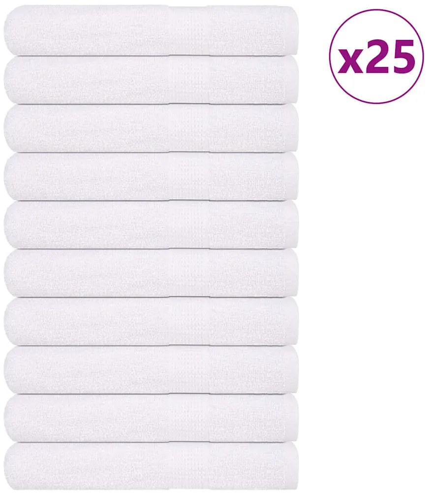 vidaXL Toalhas de sauna FROGN 25 pcs 80x200 cm 360 g/m² branco