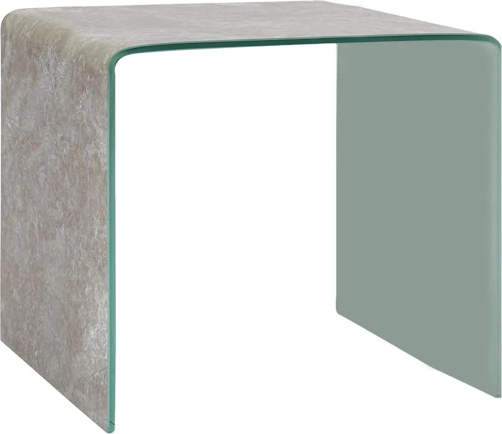 Mesa de centro 50x50x45 cm mármore castanho vidro temperado