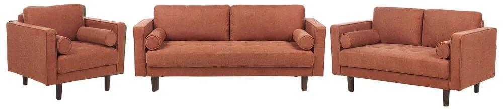 Conjunto de sofás 6 lugares em tecido castanho dourado NURMO Beliani