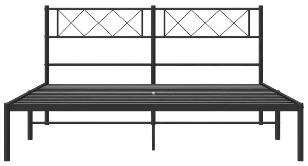 Estrutura de cama com cabeceira 120x200 cm metal preto