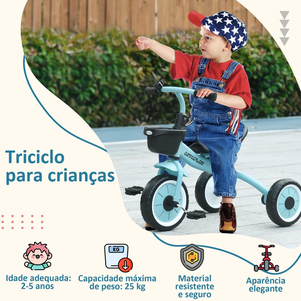 AIYAPLAY Triciclo para Crianças de 2 a 5 anos Triciclo Infantil com As