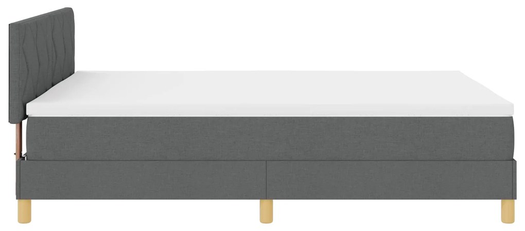 Cama Box Spring com Colchão Cinza Escuro 160x200 cm em Tecido