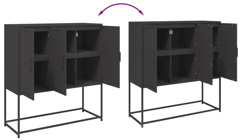 Aparador alto 100,5x39x107 cm aço preto
