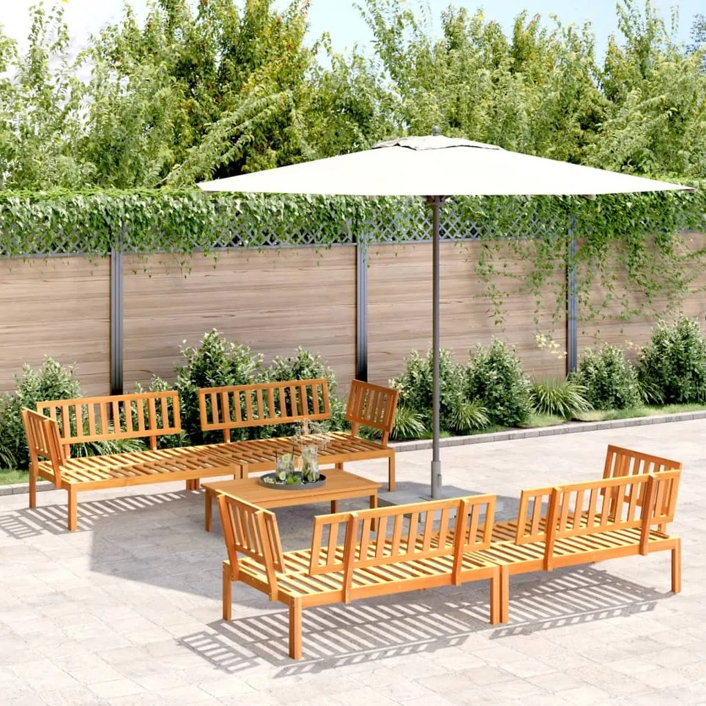 vidaXL 5 pcs conjunto de móveis de paletes p/ jardim acácia maciça