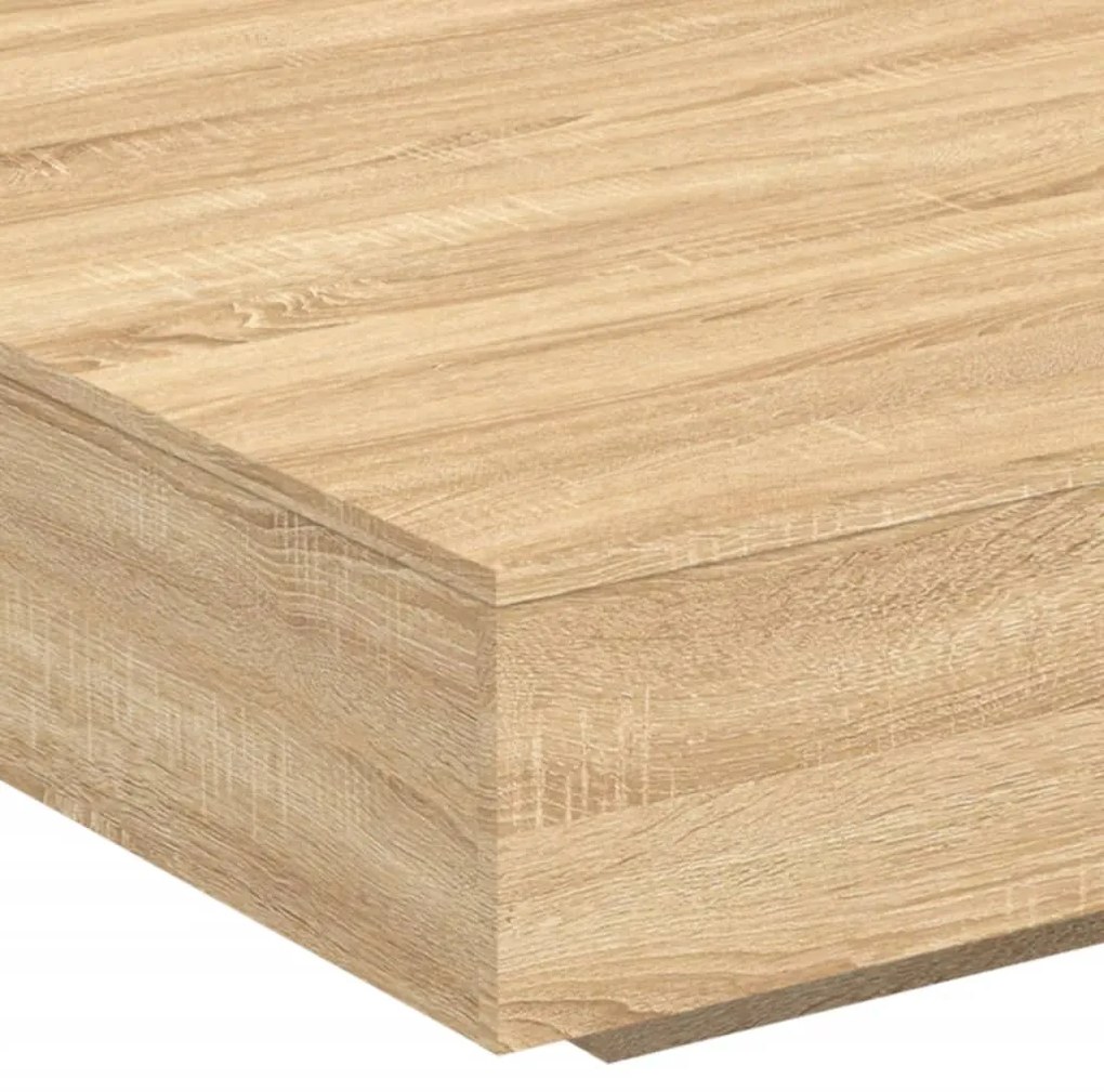 Mesa de centro com luzes LED 100x100x31 cm carvalho sonoma