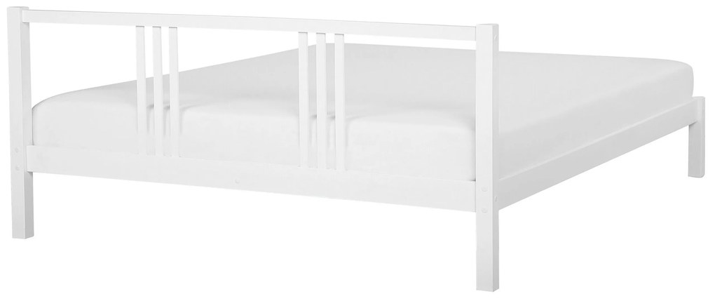 Cama de casal em madeira branca 180 x 200 cm VANNES Beliani