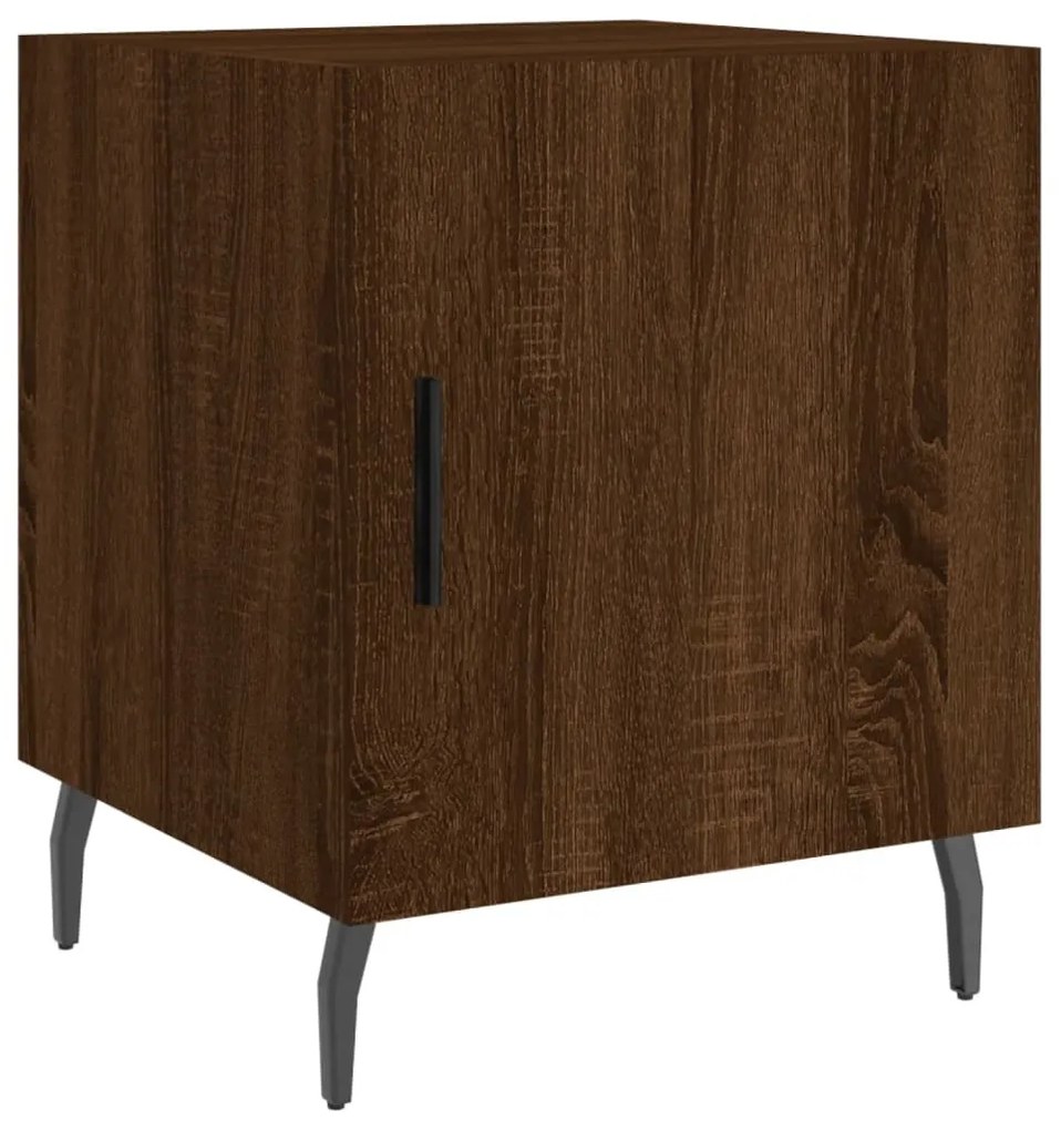 Mesa cabeceira 2pcs 40x40x50cm deriv. madeira carvalho castanho