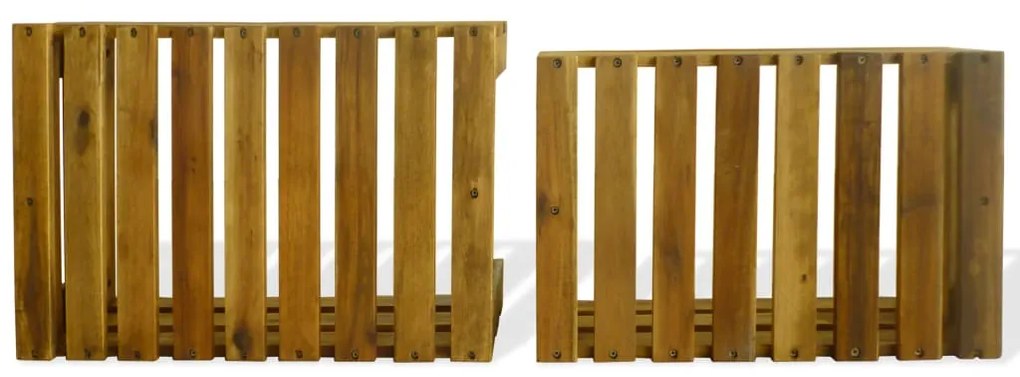 Conjunto de caixas para maçãs 2 pcs madeira de acácia maciça