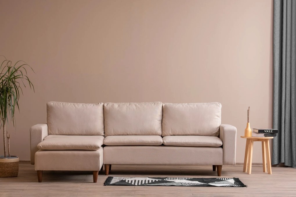 Sofá de Canto Lungo – Creme – 255 cm