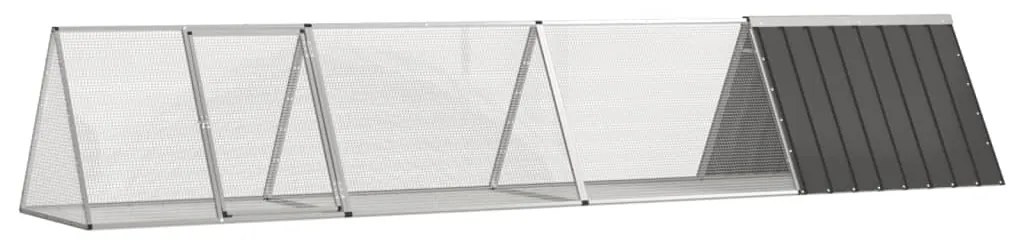 vidaXL Gaiola p/ coelhos 403,5x80,5x71 cm aço galvanizado antracite