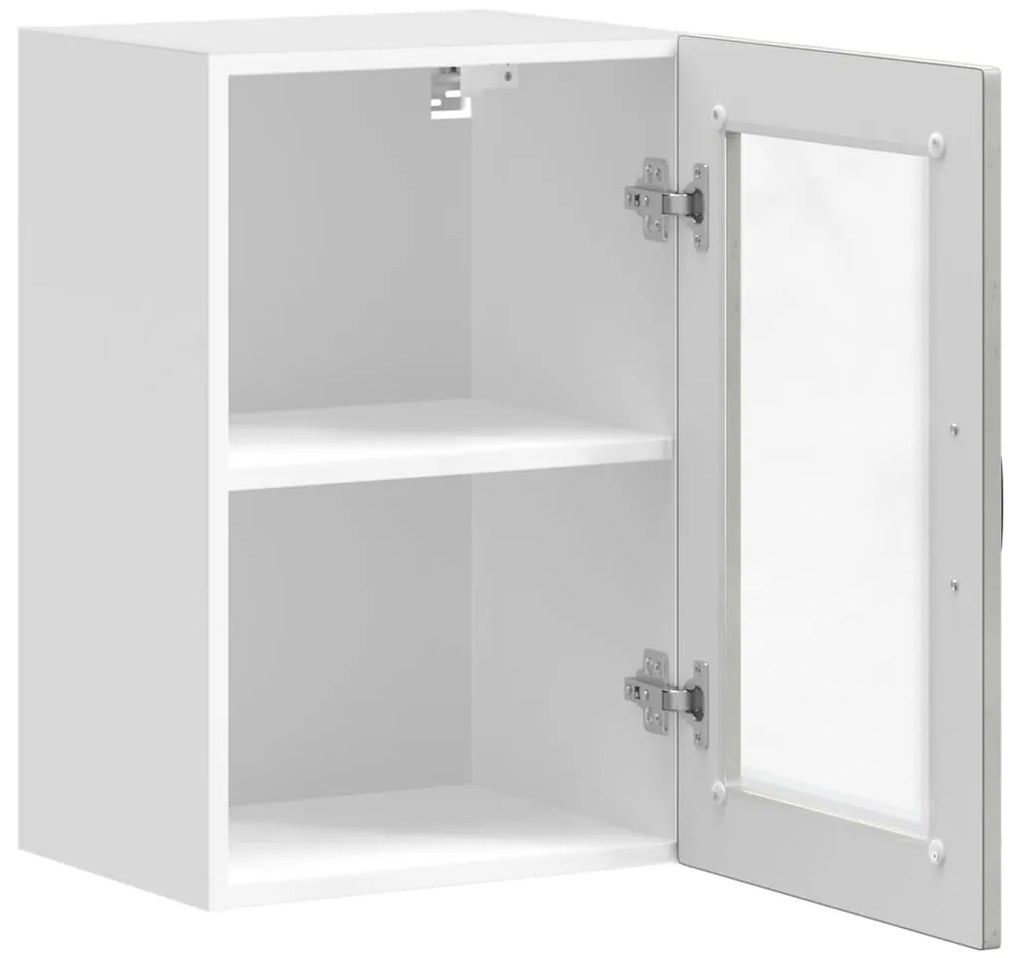 Armário de parede de cozinha porta de vidro Porto cinza betão