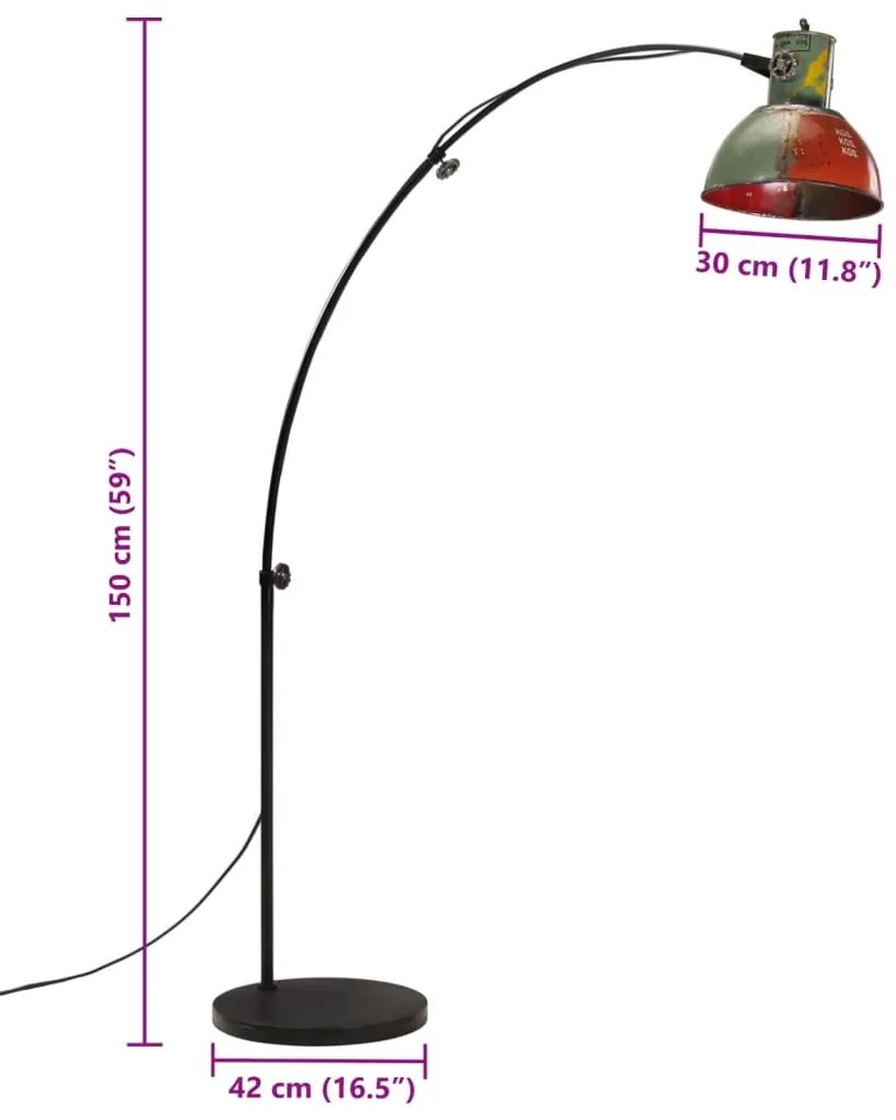Candeeiro de pé 25 W 150 cm E27 multicolorido