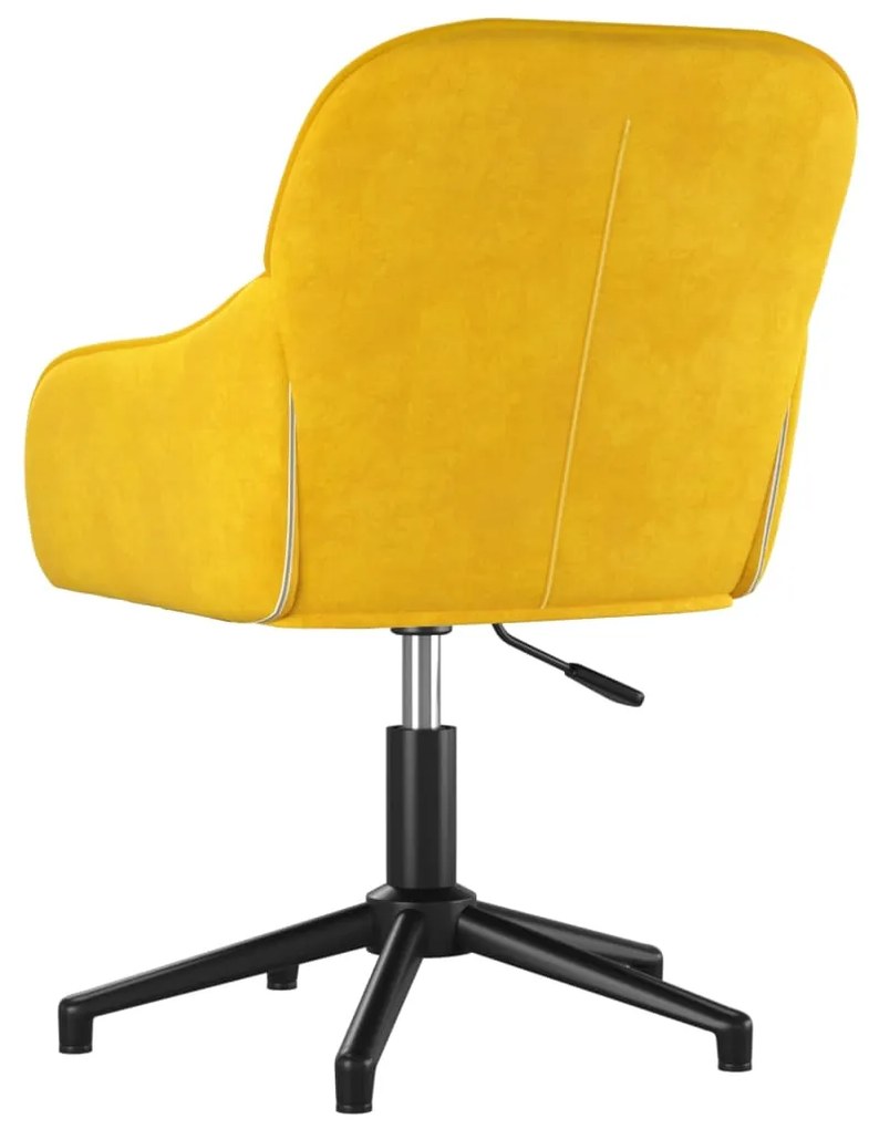 Cadeiras de jantar giratórias 2 pcs veludo amarelo