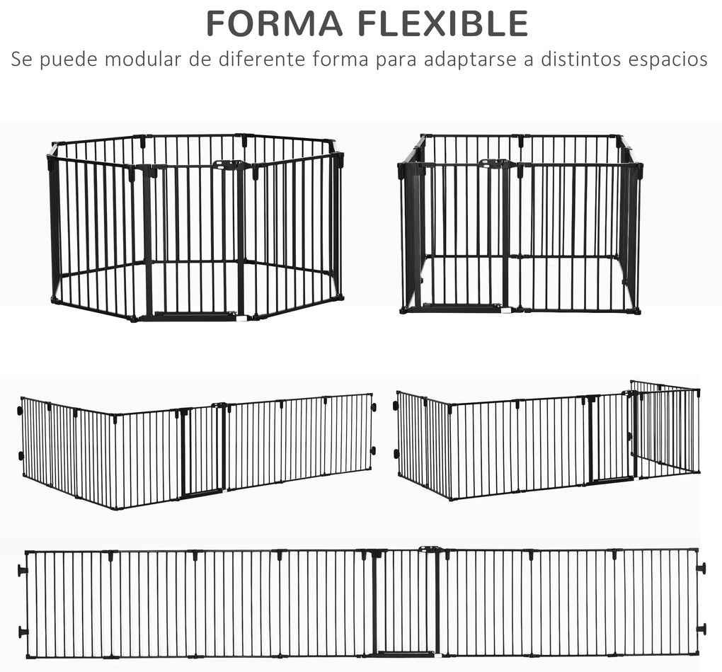 PawHut Parque para Cães com 8 Painéis 60x76cm Barreira de Proteção par