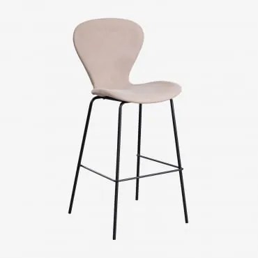 Pacote Com 4 Bancos Altos Uit ↑75 Cm & Negro & Tecido Nudez Castanho Claro & Tecido - Sklum