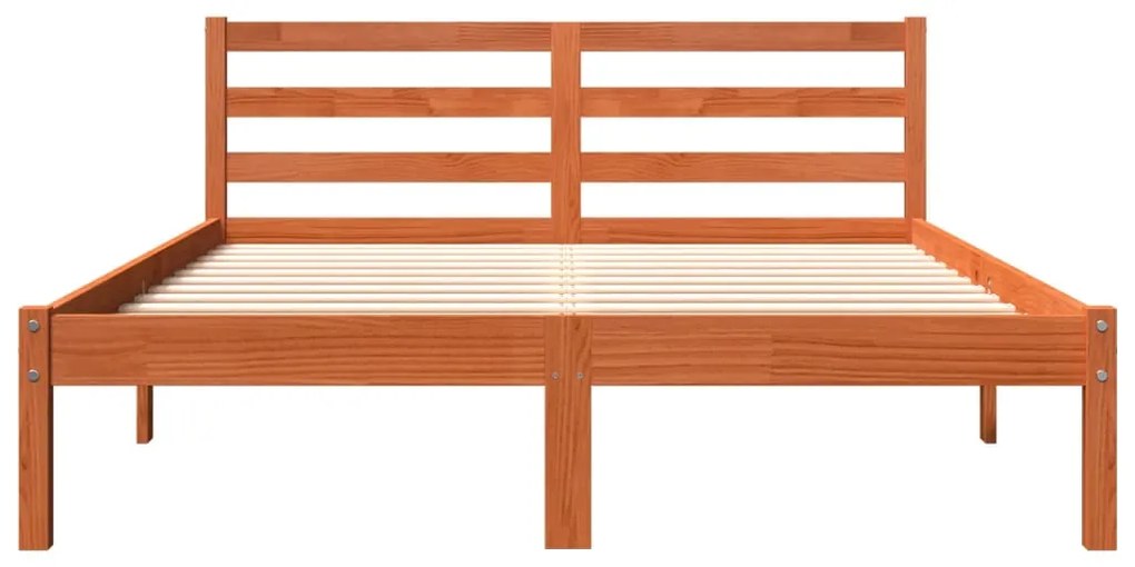 Cama sem colchão 120x190 cm madeira pinho maciça castanho-mel