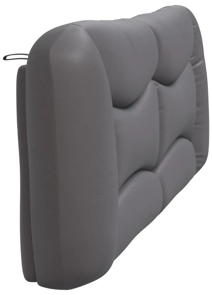 Almofadão de cabeceira 200 cm couro artificial cinzento
