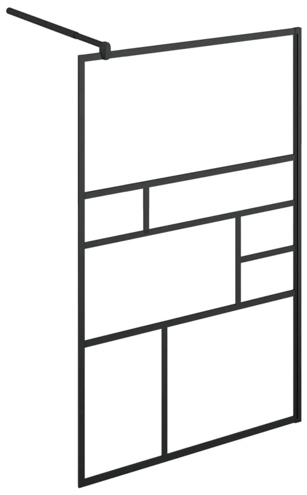 Divisória de chuveiro c/ vidro transparente ESG 115x195cm preto