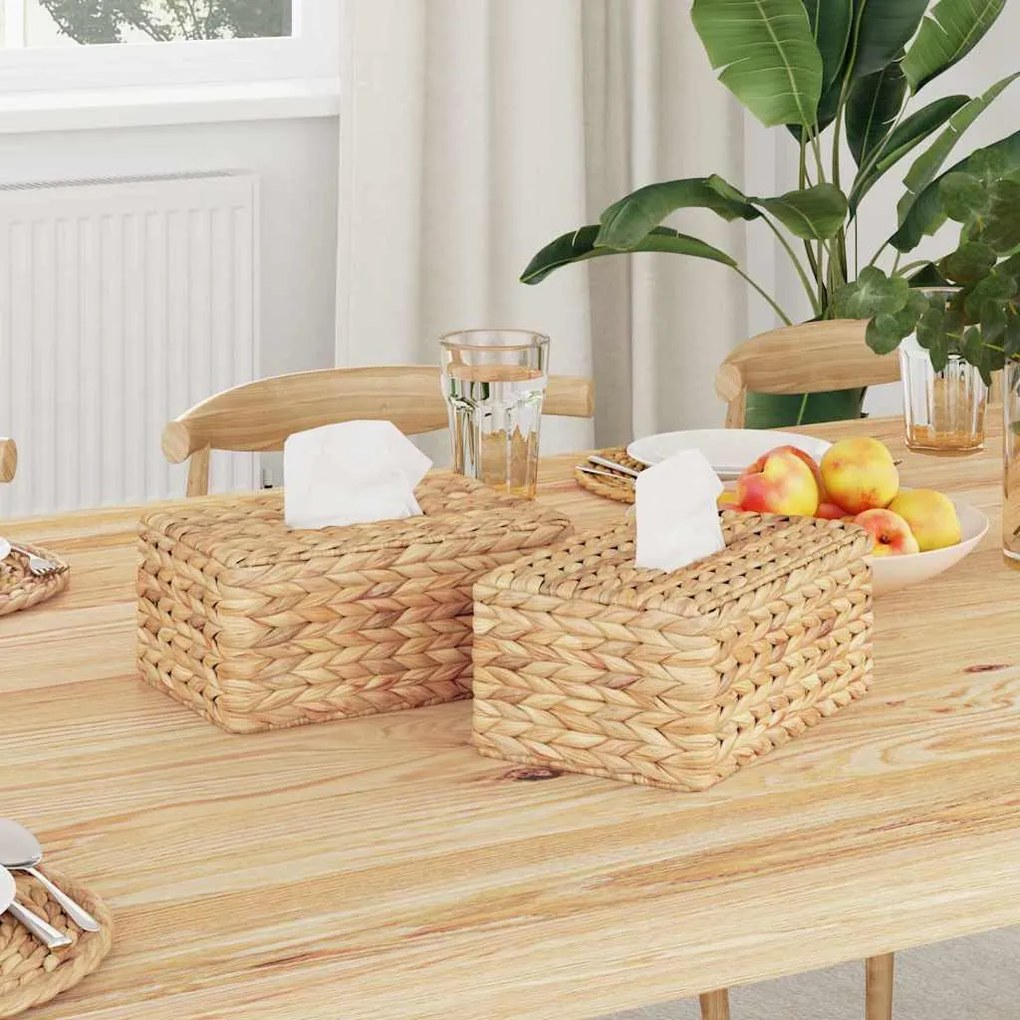 vidaXL Capas de Caixa de Papel Toalha 2 pcs Jacinto de água Natural