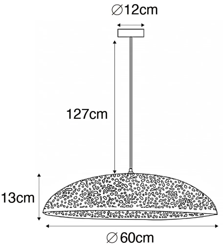 Candeeiro de suspensão oriental preto com dourado 60 cm - Japke