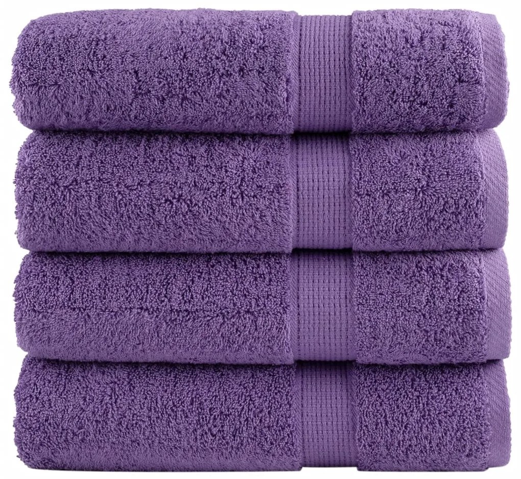 Toalhas de mãos premium SOLUND 4 pcs 50x100 cm 600 gsm roxo