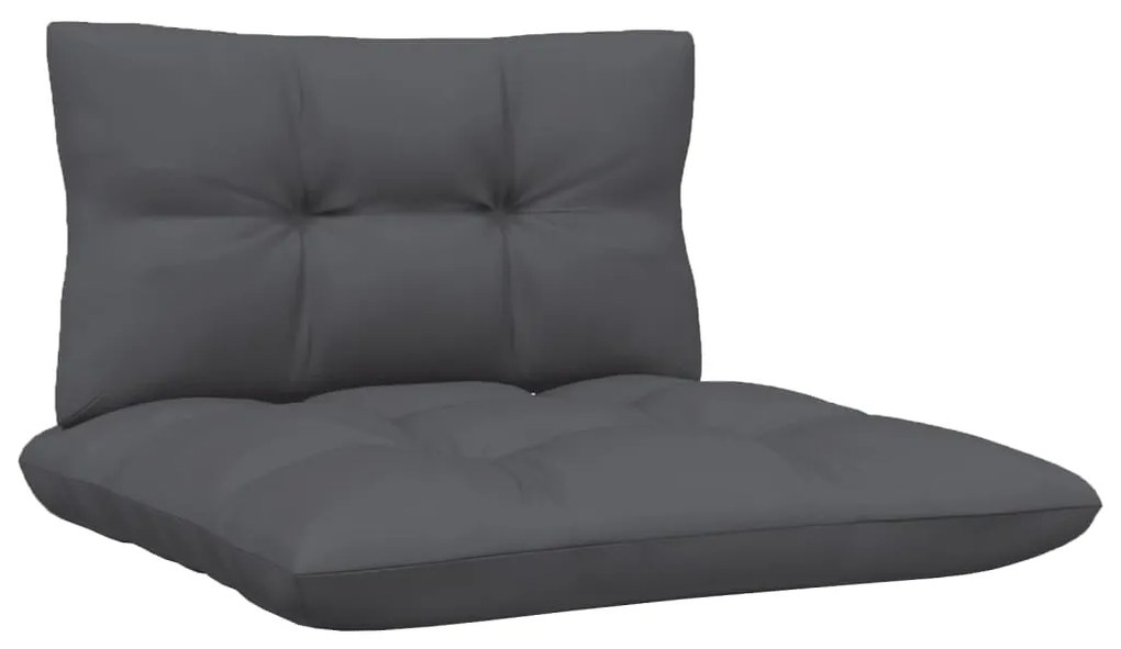 3 pcs conj. lounge de jardim com almofadões antracite pinho