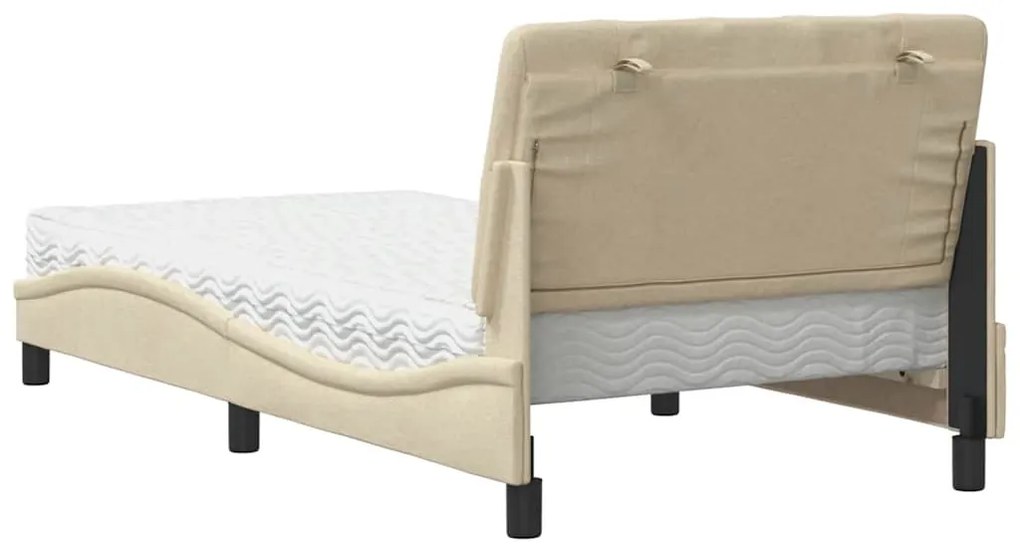 Cama com colchão 100x200 cm tecido cor creme