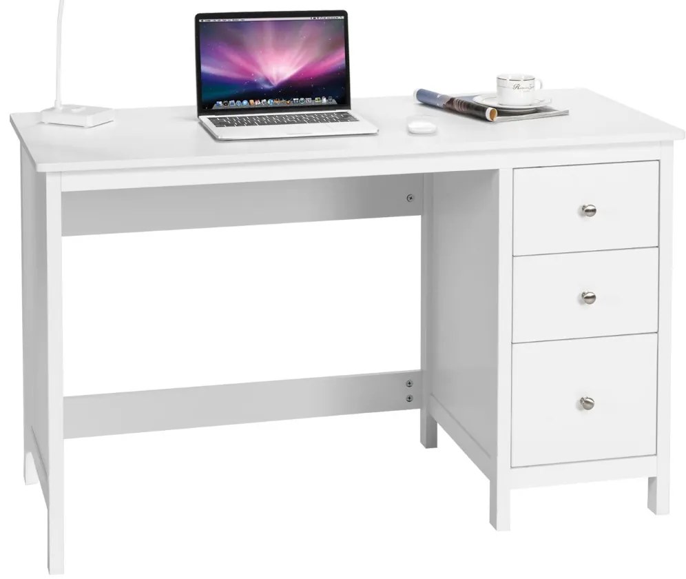 Mesa de estudo estilo industrial moderna de 55" com 2 prateleiras de armazenamento - preta