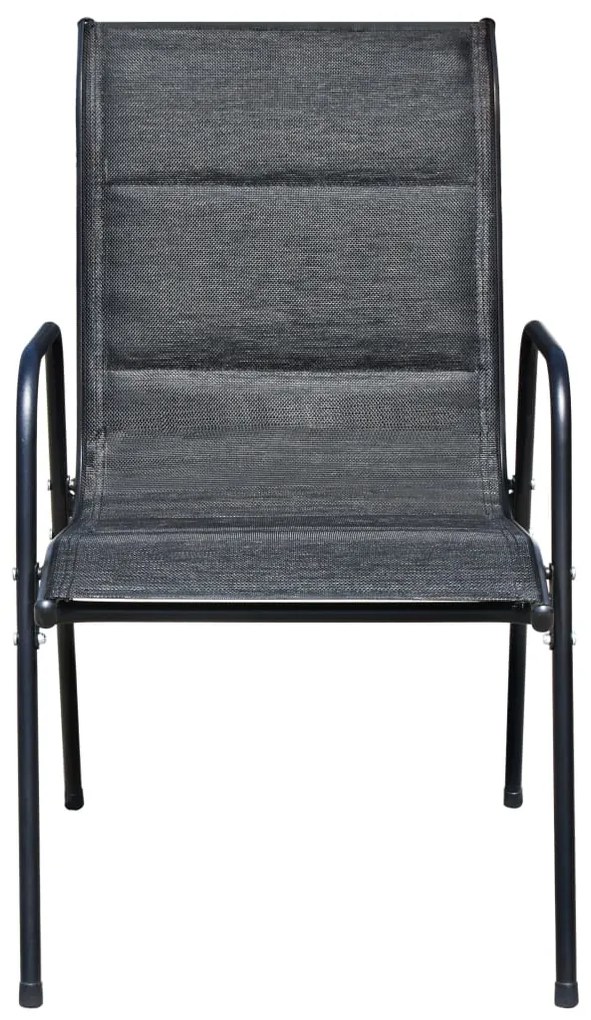 Conjunto de jantar para jardim 5 pcs 80x71 cm aço preto