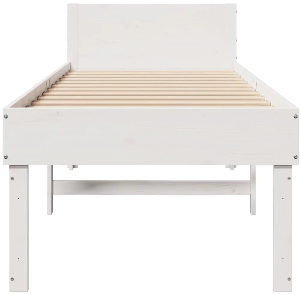 Cama sem colchão 90x190 cm madeira de pinho maciça branco