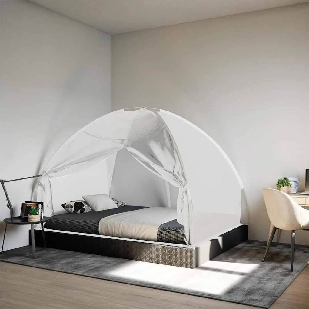 vidaXL Rede mosquiteira com portas malha 220 200x150x140 cm branco